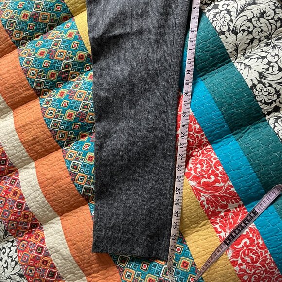 J. Crew Bowery Slim Dark Gray Heringbone Wool Blend Pants, 34x32 - Picture 4 of 9